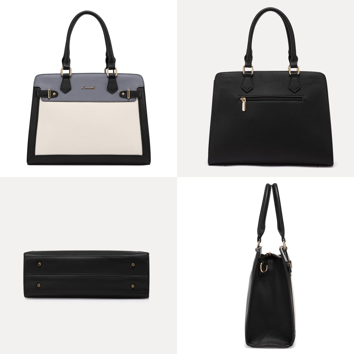 LOVEVOOK Purses and Handbags for Women, Tote Shoulder Bag Satchel Black Purse and PU Leather Top Handle for ladies