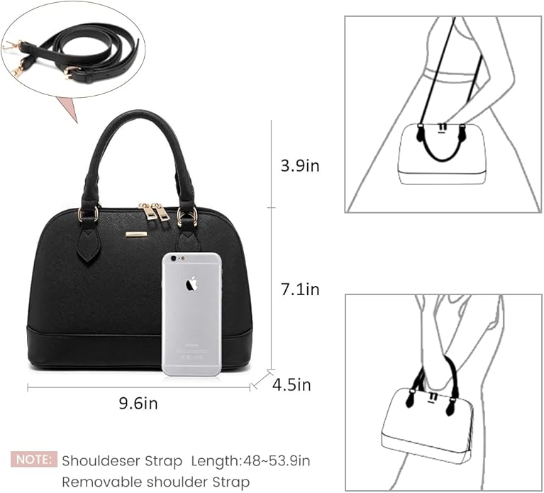 LOVEVOOK Purse for Women Small Crossbody Bags Classic Double Zip Top Handle Dome Satchel Bag