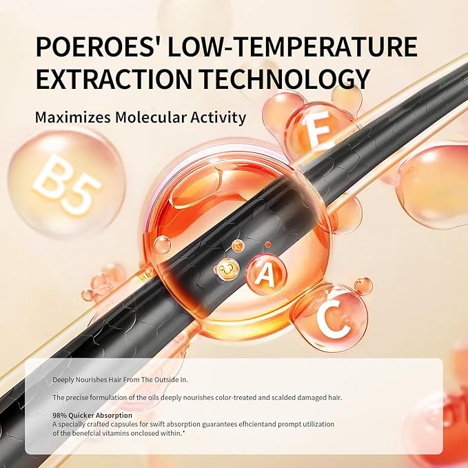 Hair Oil 50 Capsules - Hair Vitamins A C E Pro B5 - Hair Treatment Serum - Hair Serum for Frizzy and Damaged Hair - Argan & Avocado Oil - Leave in Conditioner for Women & Men