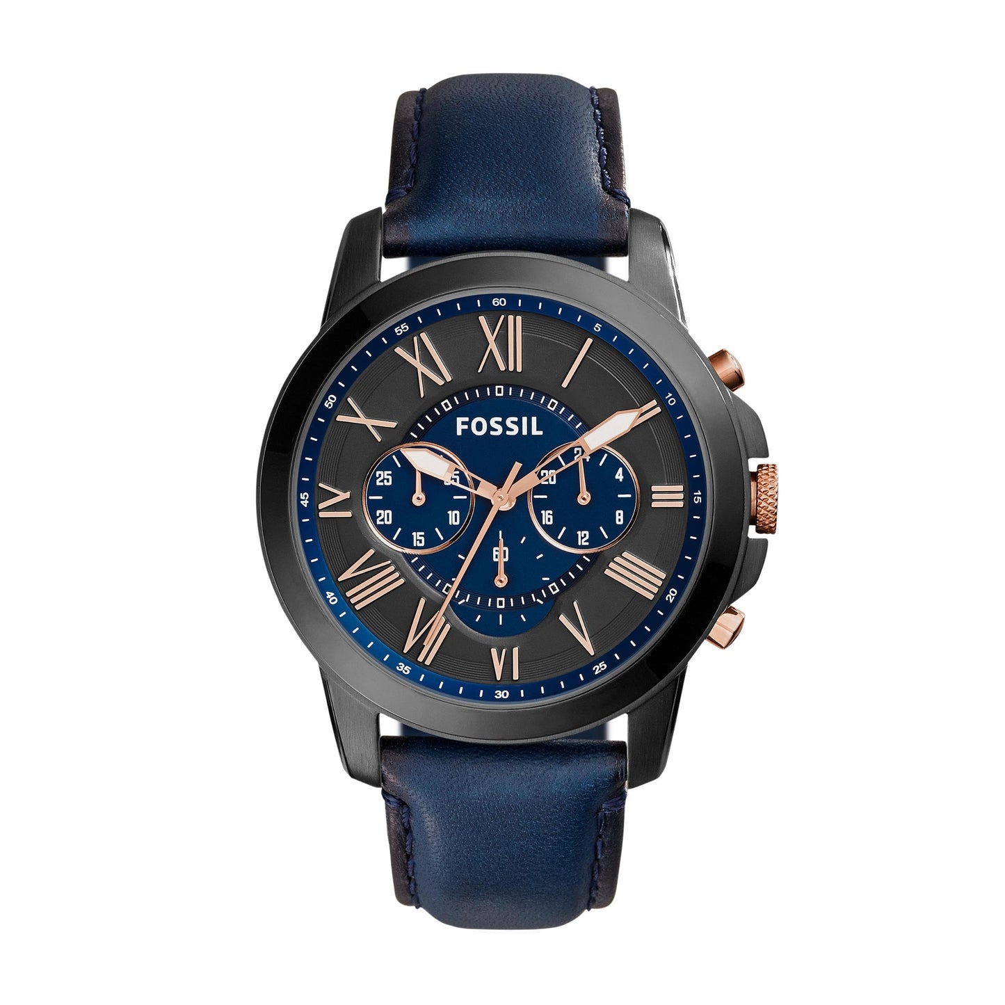 Fossil Men's Grant Quartz Stainless Steel and Leather Chronograph Watch