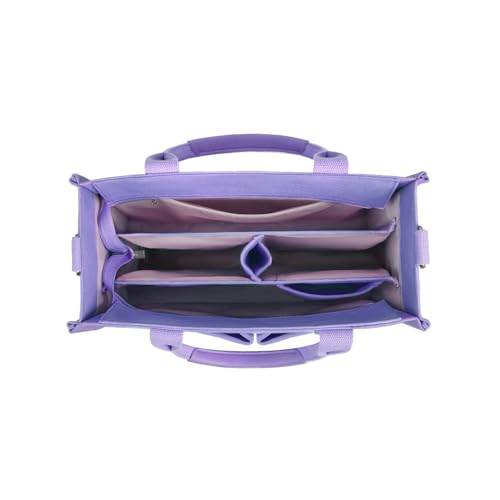 FIORETTO Canvas Tote Bag for Women with Zipper Closure & Individual Compartments for Work College for Teacher & Nurse