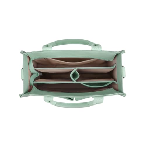 FIORETTO Canvas Tote Bag for Women with Zipper Closure & Individual Compartments for Work College for Teacher & Nurse