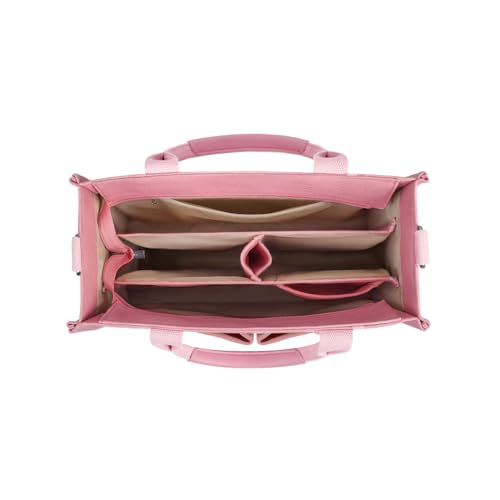 FIORETTO Canvas Tote Bag for Women with Zipper Closure & Individual Compartments for Work College for Teacher & Nurse