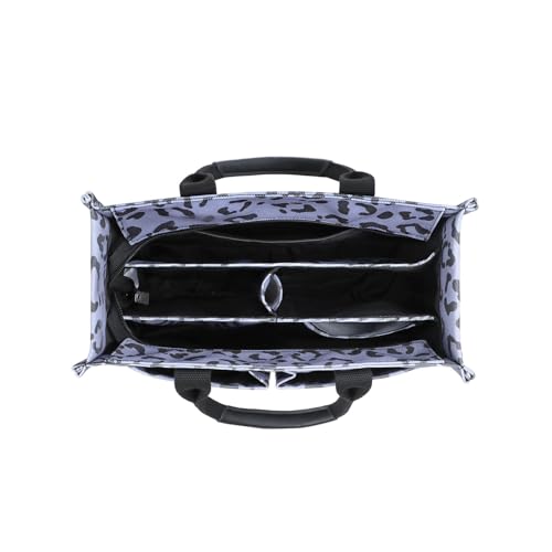 FIORETTO Canvas Tote Bag for Women with Zipper Closure & Individual Compartments for Work College for Teacher & Nurse