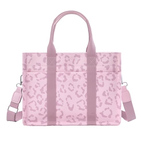 FIORETTO Canvas Tote Bag for Women with Zipper Closure & Individual Compartments for Work College for Teacher & Nurse