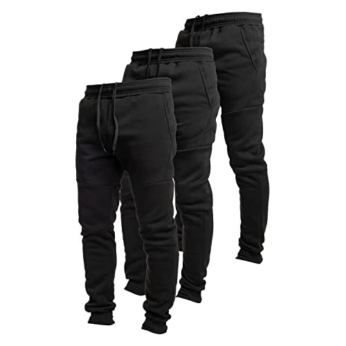 Ultra Performance 3 Pack Fleece Active Tech Joggers for Men, Mens Sweatpants with Zipper Pockets