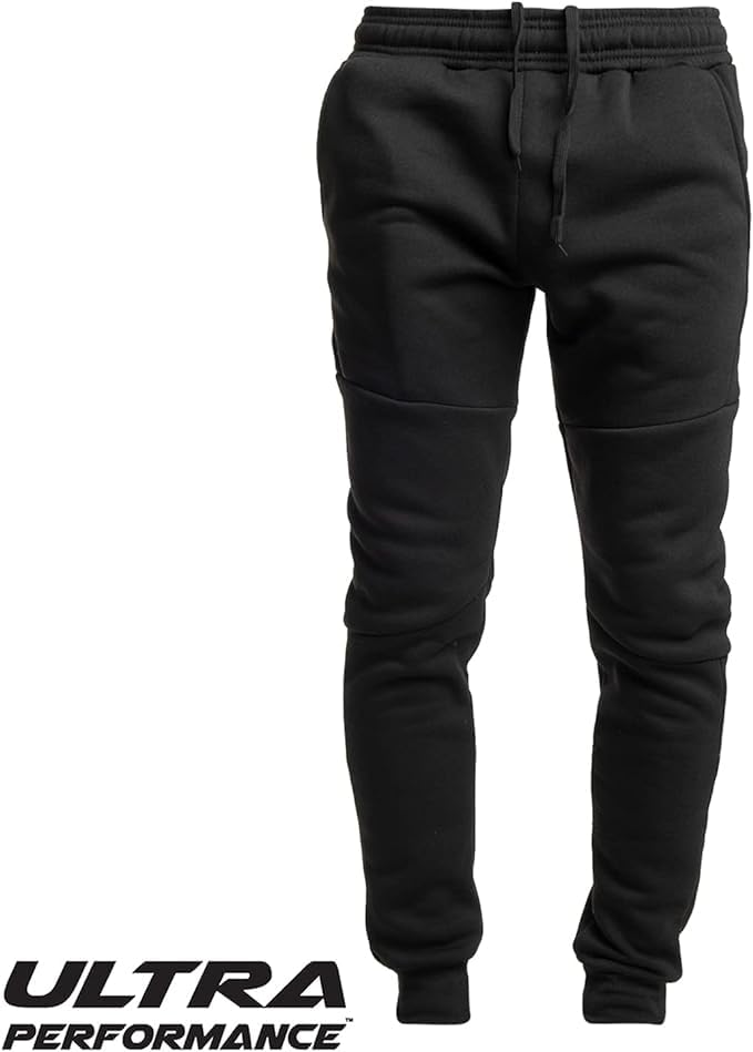 Ultra Performance 3 Pack Fleece Active Tech Joggers for Men, Mens Sweatpants with Zipper Pockets
