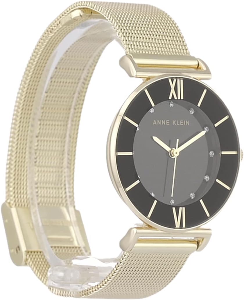 Anne Klein Women's Glitter Accented Mesh Bracelet Watch