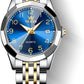 OLEVS Womens Watch Fashion Dress Diamond Female Watches for Ladies Analog Quartz Stainless Steel Waterproof Luminous Day Date Two Tone Wristwatch