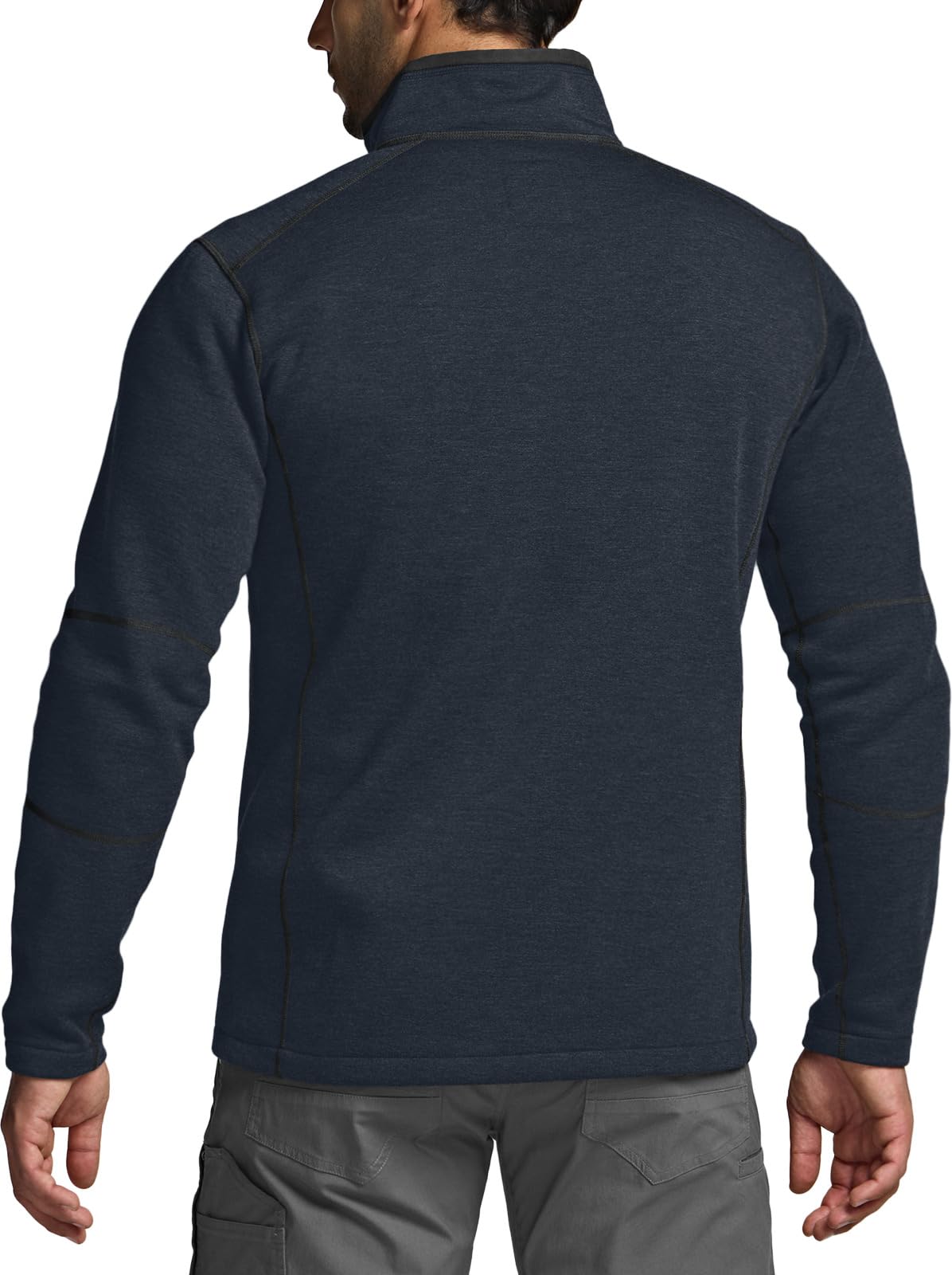 CQR Men's Thermal Fleece Quarter Zip Sweater, Outdoor Lightweight Long Sleeve Pullover, Casual Mock Neck Polo Sweaters