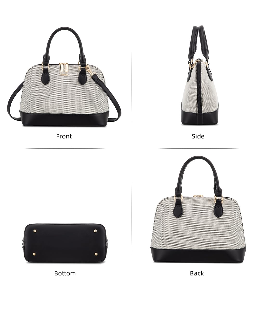 LOVEVOOK Purse for Women Small Crossbody Bags Classic Double Zip Top Handle Dome Satchel Bag