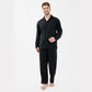 DAVID ARCHY Mens Pajamas Set Soft Cotton Notched Collar Pajamas for Men Long Sleeve Mens Sleepwear with Pockets & Front Fly