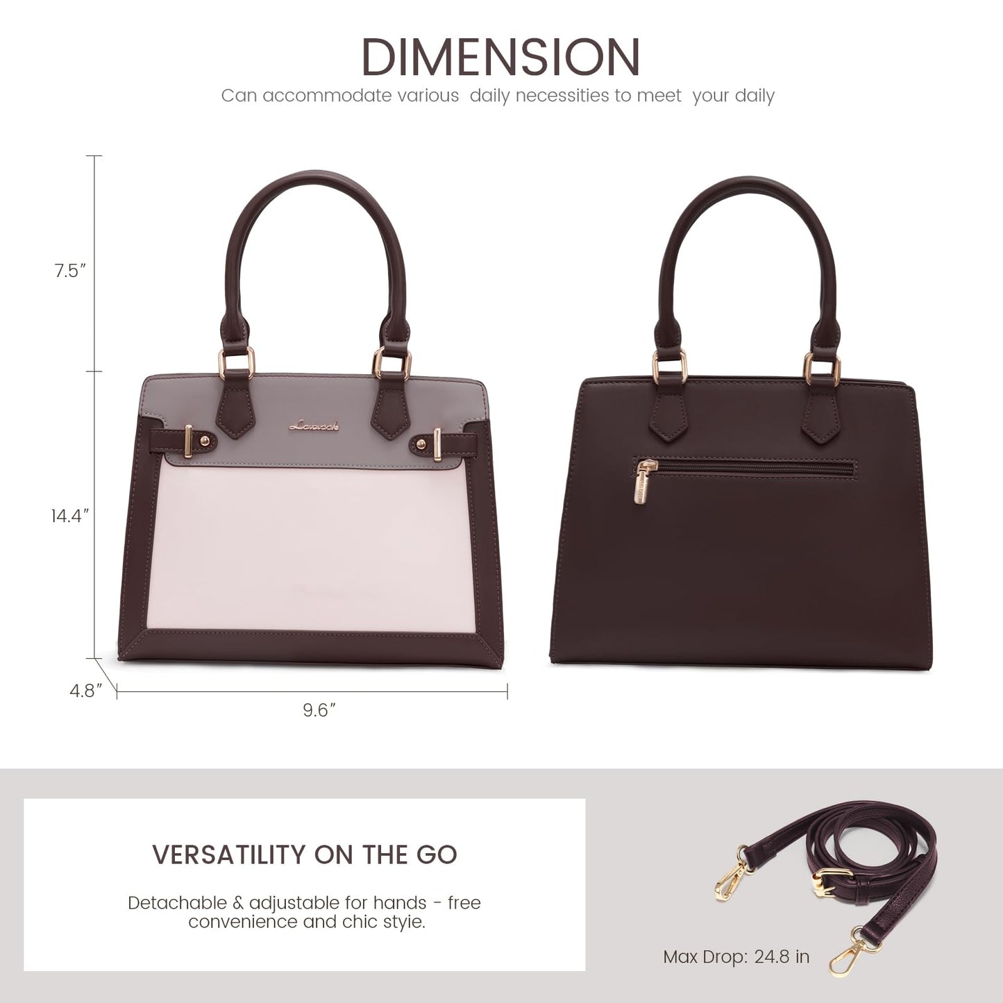 LOVEVOOK Purses and Handbags for Women, Tote Shoulder Bag Satchel Black Purse and PU Leather Top Handle for ladies