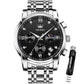OLEVS Watch for Men Diamond Business Dress Analog Quartz Stainless Steel Waterproof Luminous Date Two Tone Luxury Casual Wrist Watch