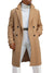 Runcati Mens Trench Coat Notched Lapel Double Breasted Mid Long Pea Coat Casual Fall Winter Classic Overcoat