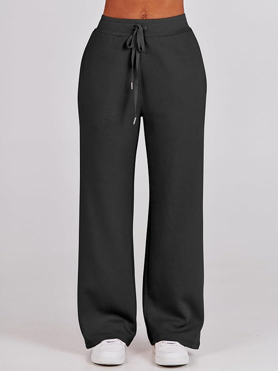 ANRABESS Women 2 Piece Outfits 2025 Fall Fashion Airport Wide Leg Pants Lounge Set Leisure Travel Vacation Clothes Sweatsuits