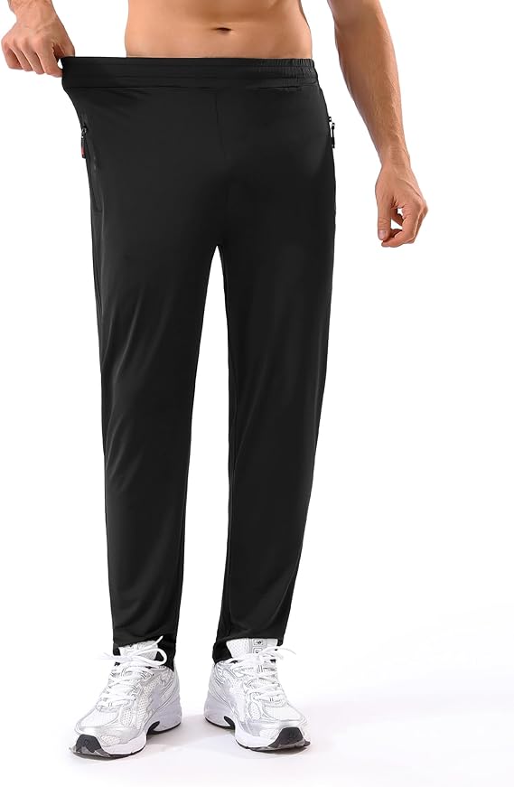5 Pack Mens Sweatpants with Zipper Pockets Stretch Lightweight Athletic Track Pants for Men Joggers Running Workout Gym