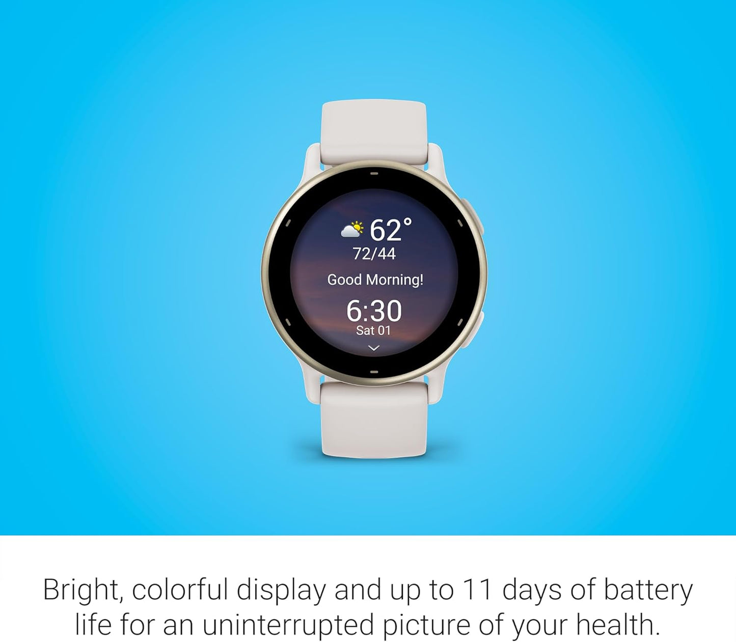 Garmin vívoactive 5, Health and Fitness GPS Smartwatch, AMOLED Display, Up to 11 Days of Battery, Ivory