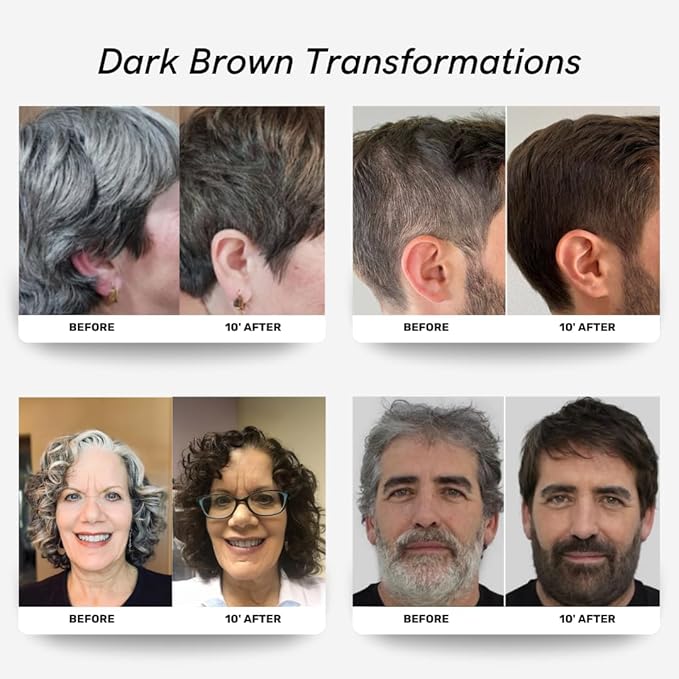 Polar Haircare - Hair Dye Shampoo Dark Brown for Gray Hair Shampoo Dye For Women & Men