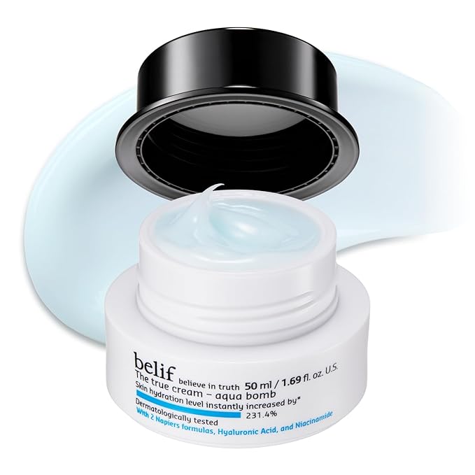 belif Aqua Bomb – Daily Niacinamide Hydrating Moisturizer, Lightweight Plumping Facial Cream with Hyaluronic Acid & Squalane