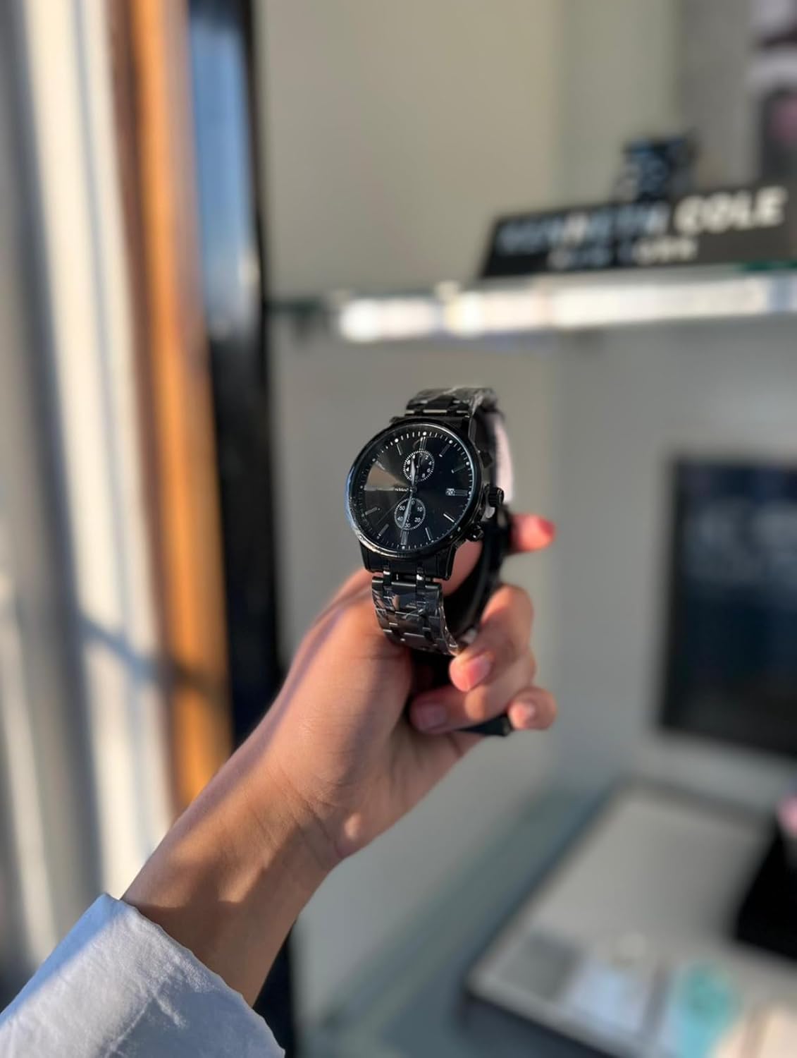 Roberto Marino RM4774 Men’s Luxury Wrist Watch – Black Stainless Steel Japanese Quartz, 43mm, 3 ATM Water Resistant, Black Dial – Elegant Dress Watches for Men