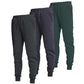 Ultra Performance 3 Pack Fleece Active Tech Joggers for Men, Mens Sweatpants with Zipper Pockets