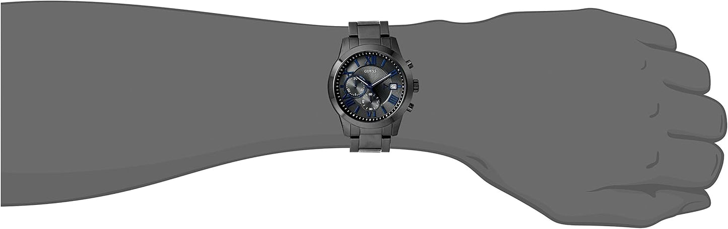 GUESS Men's Stainless Steel Gunmetal Chronograph Bracelet Watch