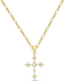 Cross Necklace for Women,Double Cross Necklace 14K Gold Plated Cross Pendant Necklace