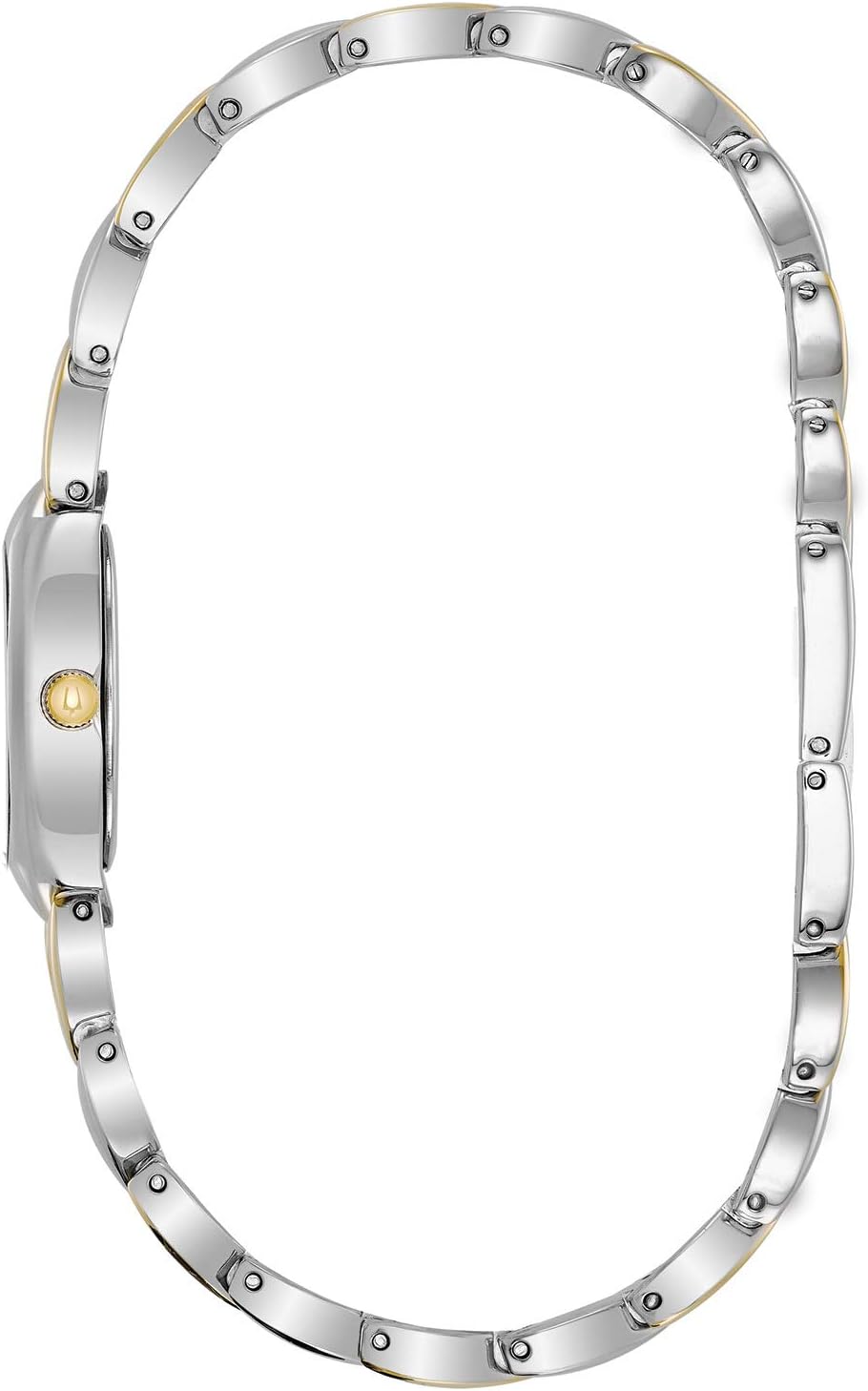 Bulova Ladies' Classic Two-Tone Stainless Steel 3-Hand Quartz, White Patterned Dial Style: 98V02
