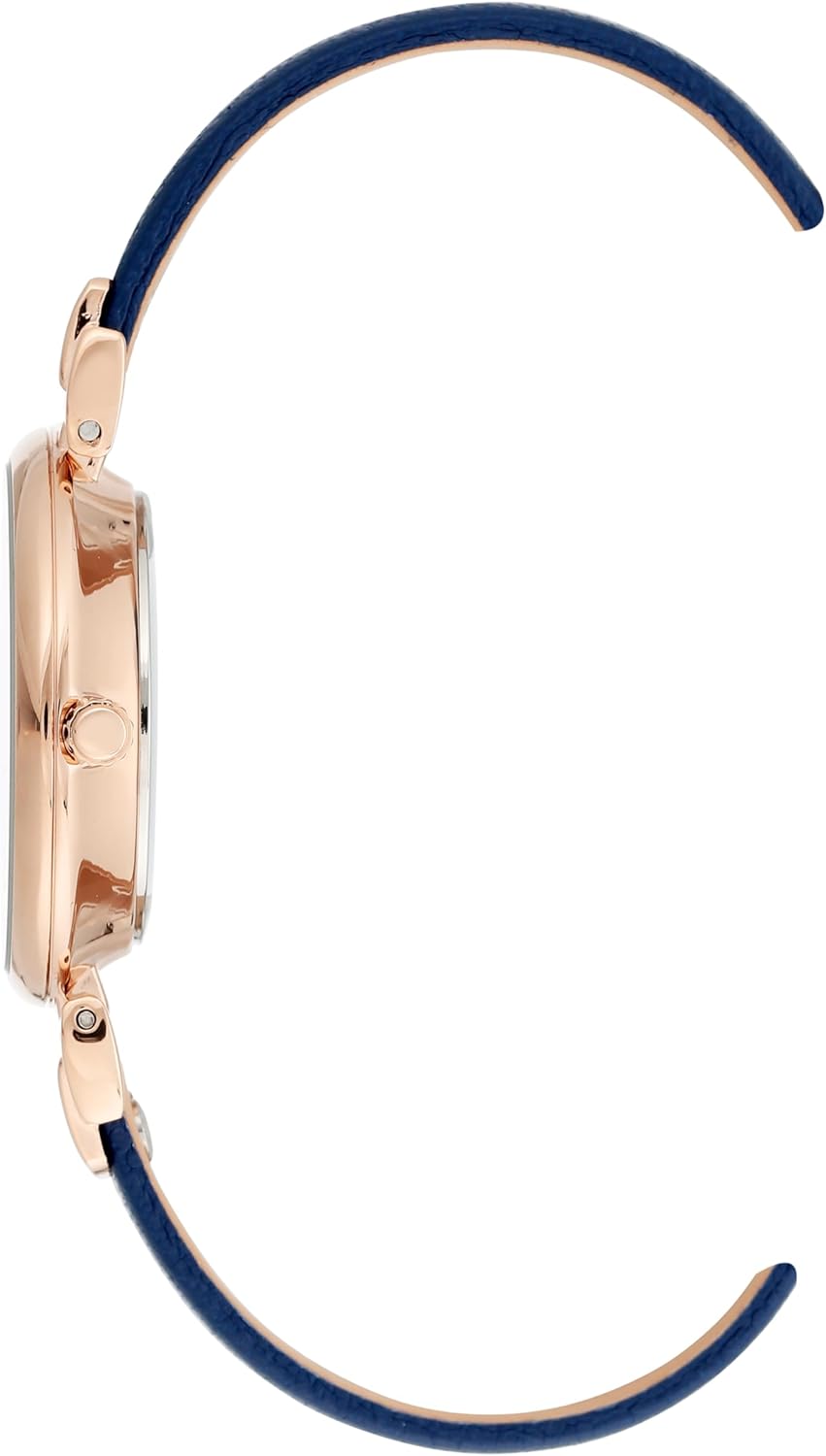 Anne Klein Women's Easy-to-Read Navy Leather Strap Watch, AK/2156NVRG