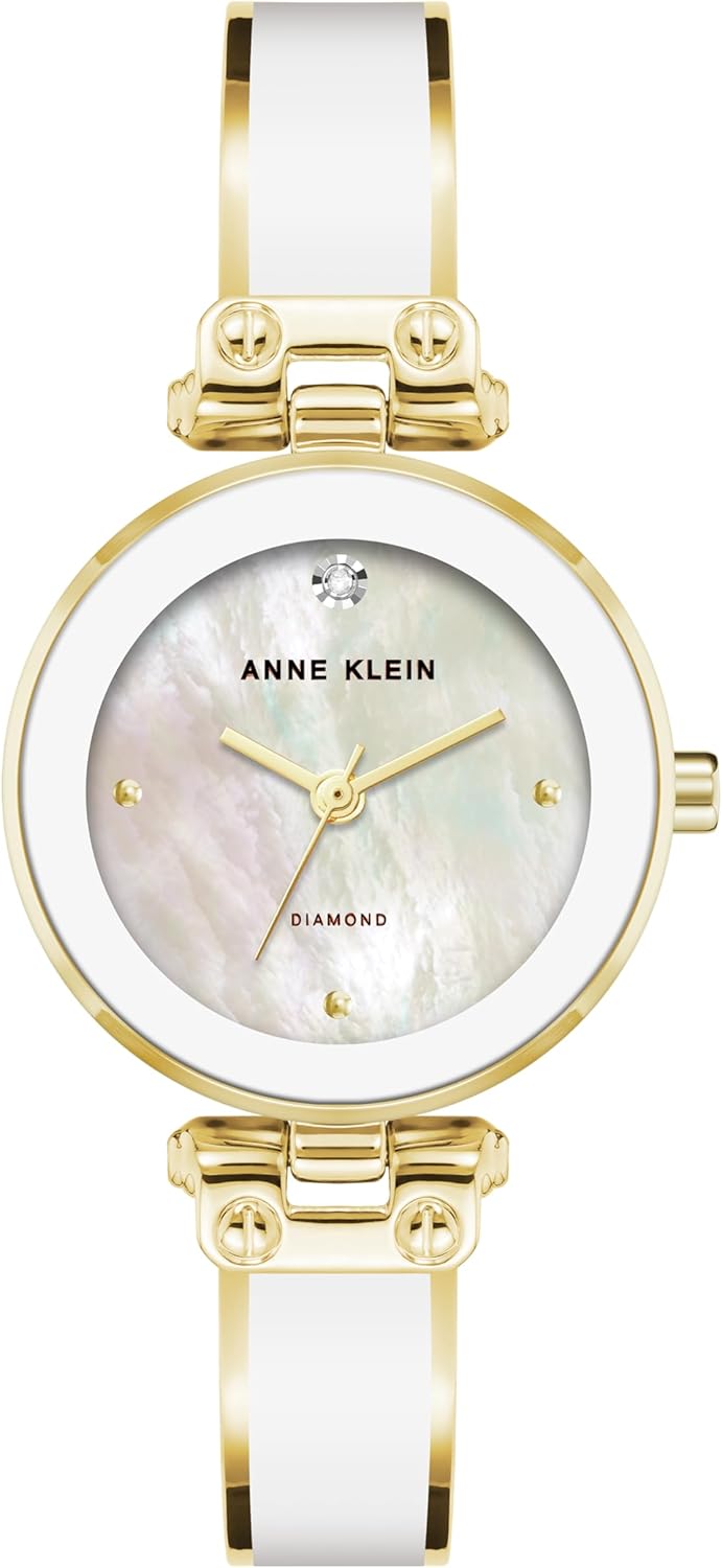 Anne Klein Women's Genuine Diamond Dial Bangle Watch