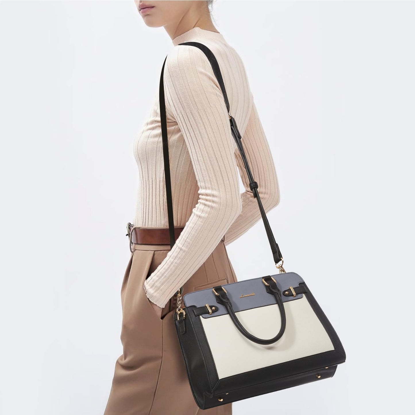 LOVEVOOK Purses and Handbags for Women, Tote Shoulder Bag Satchel Black Purse and PU Leather Top Handle for ladies