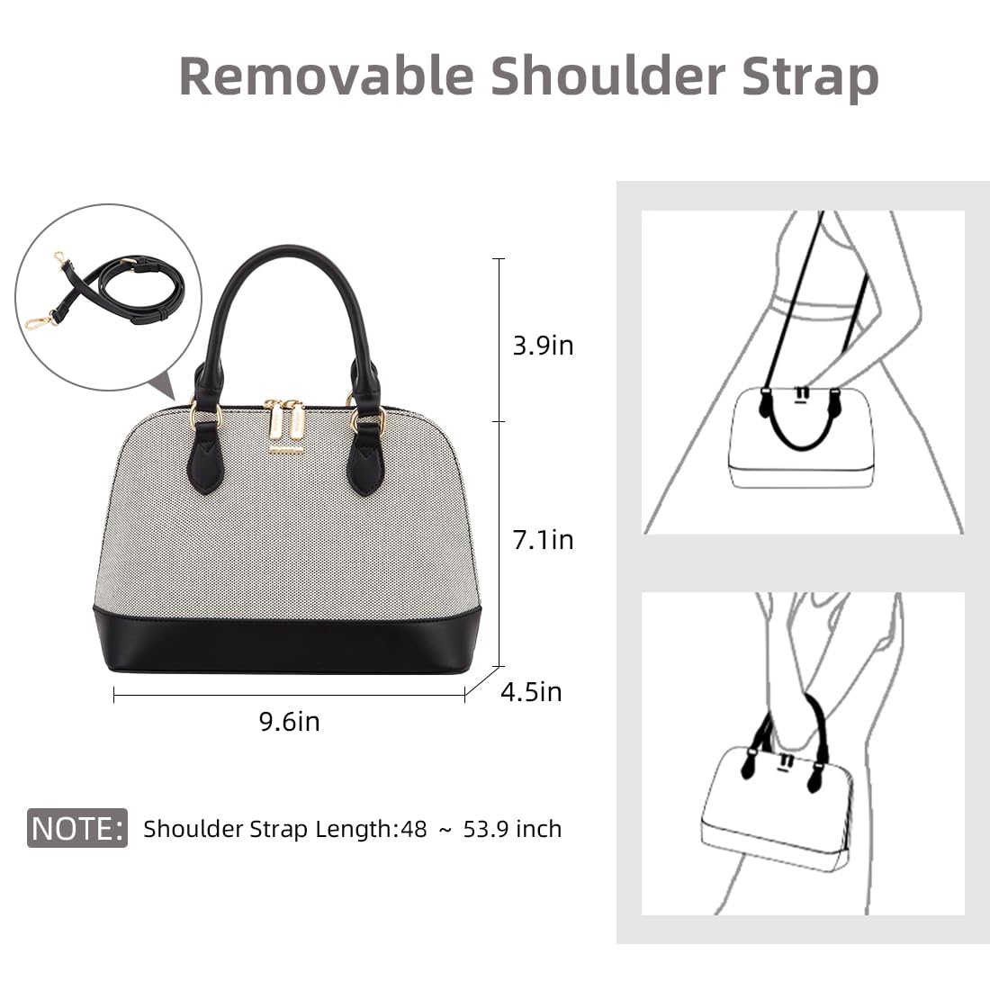 LOVEVOOK Purse for Women Small Crossbody Bags Classic Double Zip Top Handle Dome Satchel Bag