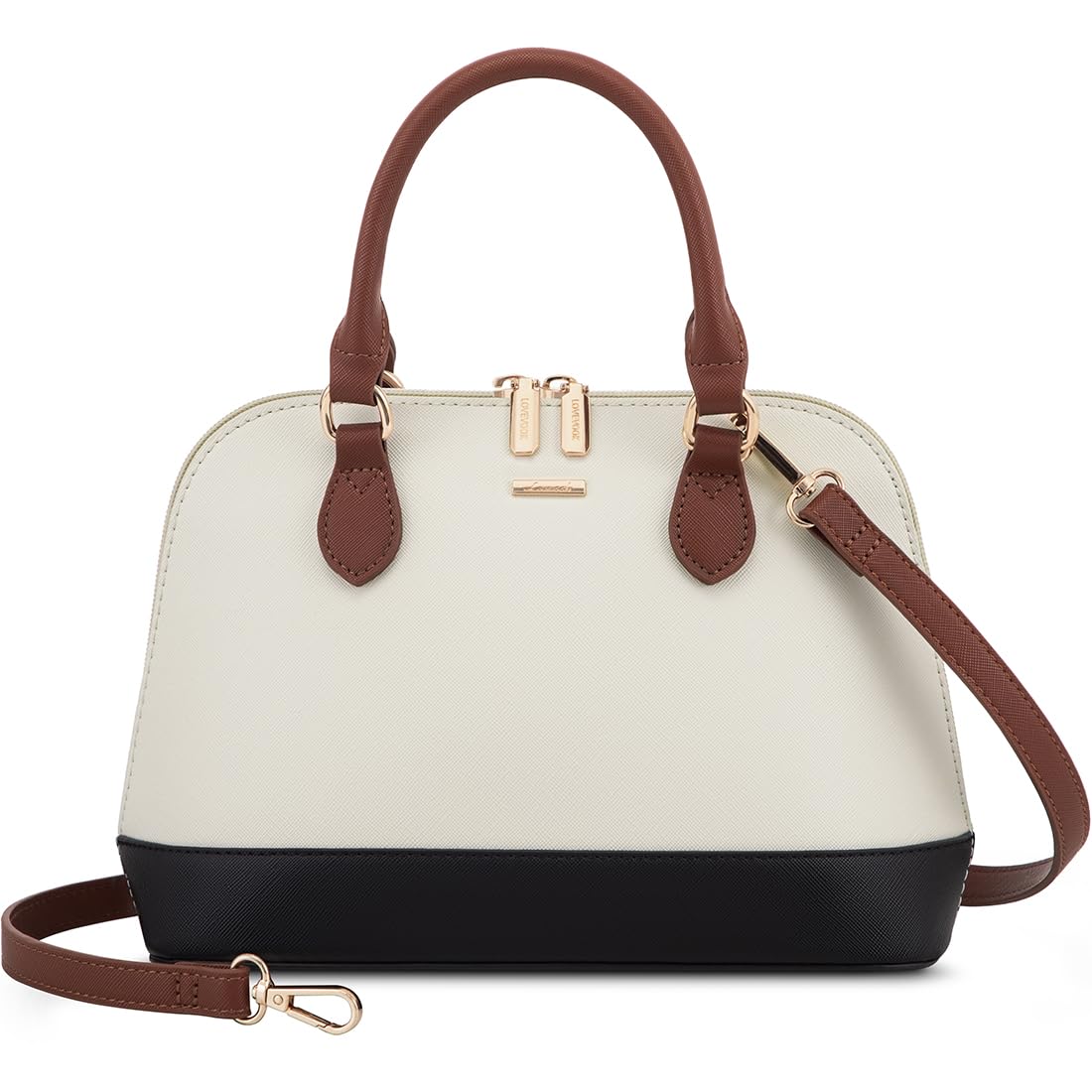 LOVEVOOK Purse for Women Small Crossbody Bags Classic Double Zip Top Handle Dome Satchel Bag