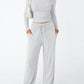 Trendy Queen Women's 2 Piece Matching Lounge Set Long Sleeve Slightly Crop Top Wide Leg Pants Casual Sweatsuit