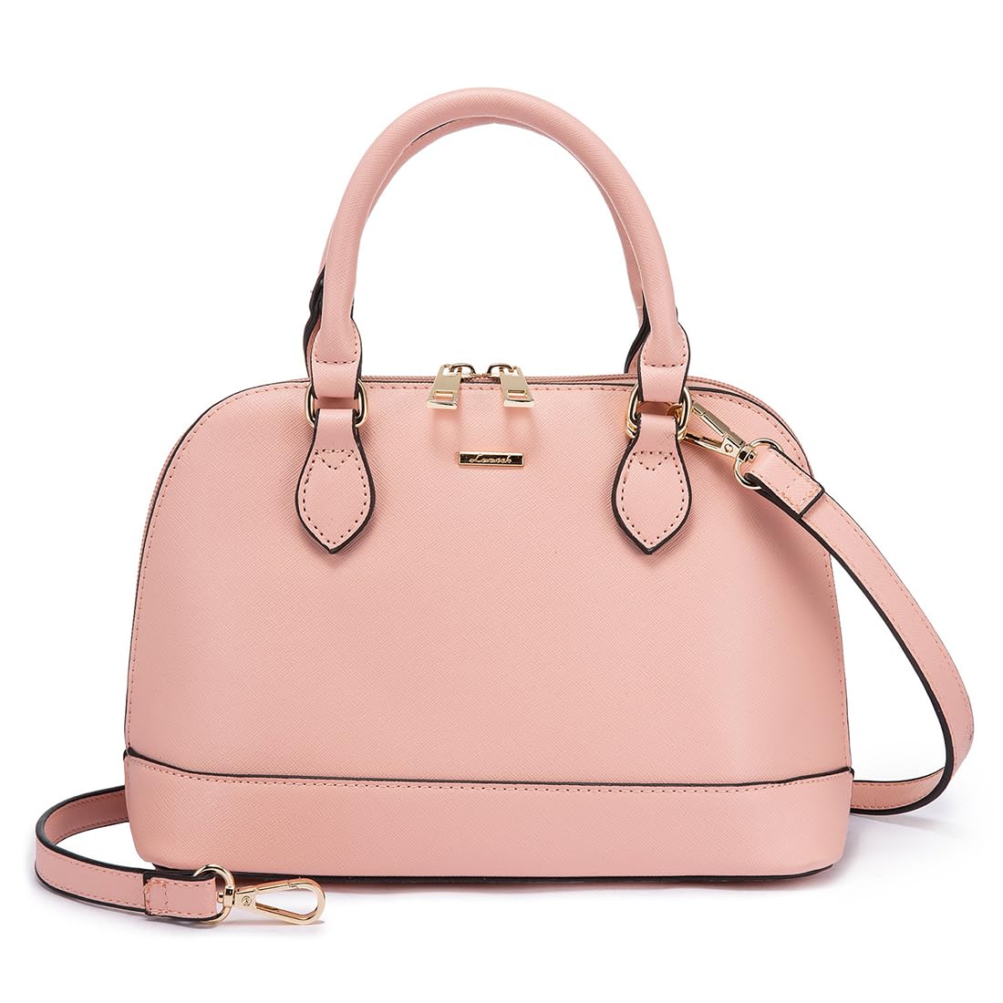 LOVEVOOK Purse for Women Small Crossbody Bags Classic Double Zip Top Handle Dome Satchel Bag