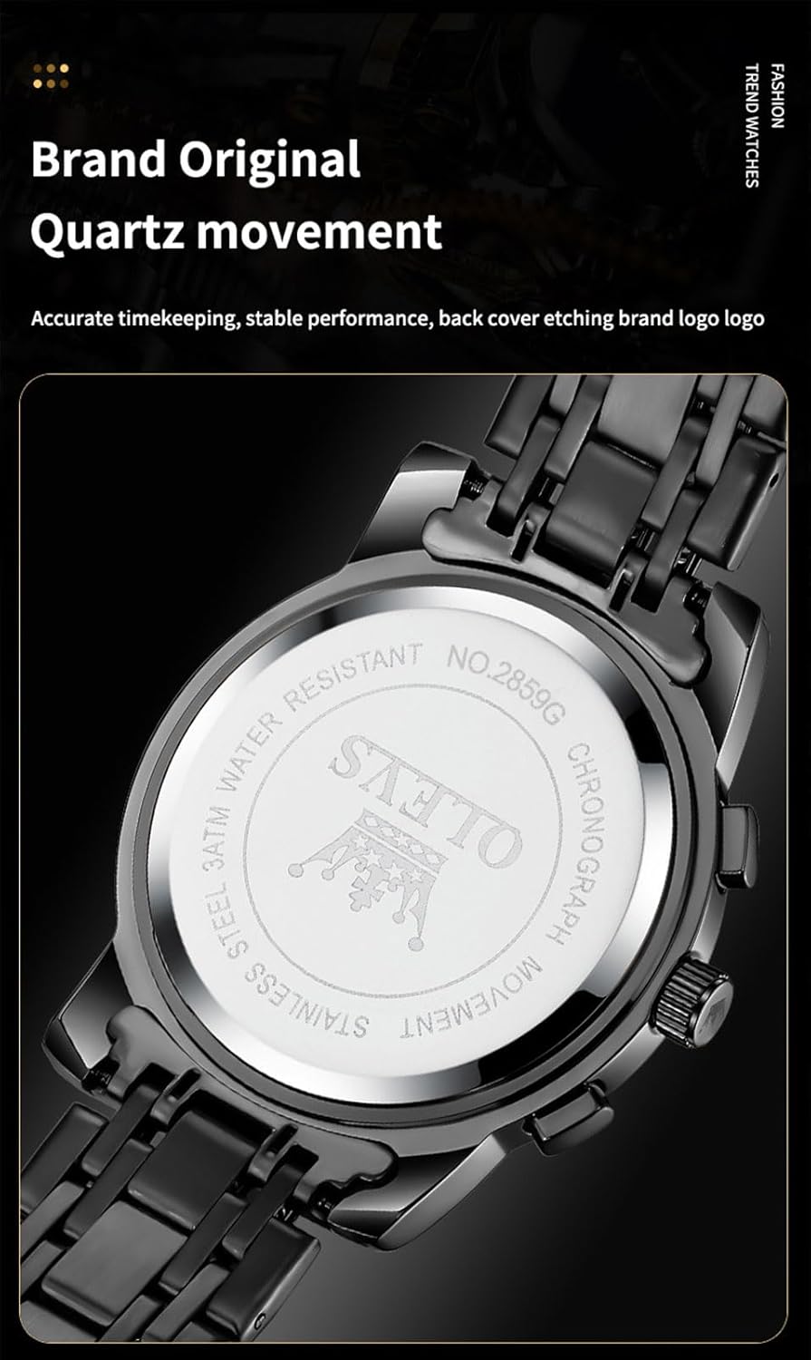 OLEVS Watches Men Waterproof Luxury Big Face Mens Watch Stainless Steel Quartz Analog Dress Watches for Men Luminous Multifunction Man Watch Relojes De Hombre