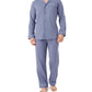 DAVID ARCHY Mens Pajamas Set Soft Cotton Notched Collar Pajamas for Men Long Sleeve Mens Sleepwear with Pockets & Front Fly