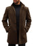 Runcati Mens Pea Coats Single Breasted Stand Collar Casual Slim Fit Trench Coat Mid Long Winter Overcoat with Pockets