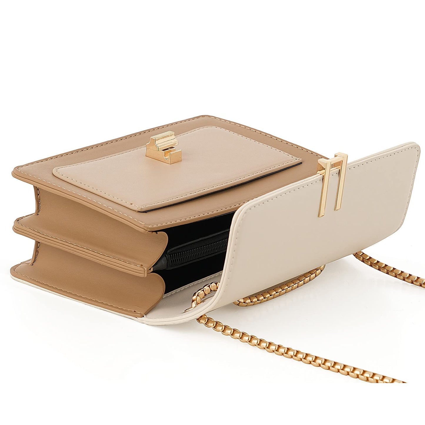 Color-Block Crossbody Bags for Women Leather Cross Body Purses Cute Designer Handbags Shoulder Bag Medium Size