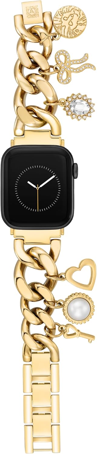 Anne Klein Fashion Chain Bracelet for Apple Watch, Secure, Adjustable, Apple Watch Replacement Band, Fits Most Wrists