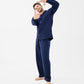 DAVID ARCHY Mens Pajamas Set Soft Cotton Notched Collar Pajamas for Men Long Sleeve Mens Sleepwear with Pockets & Front Fly
