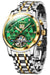 OLEVS Automatic Gold Watches for Men Luxury Classic Stainless Steel Calendar Luminous Waterproof Watches for Men