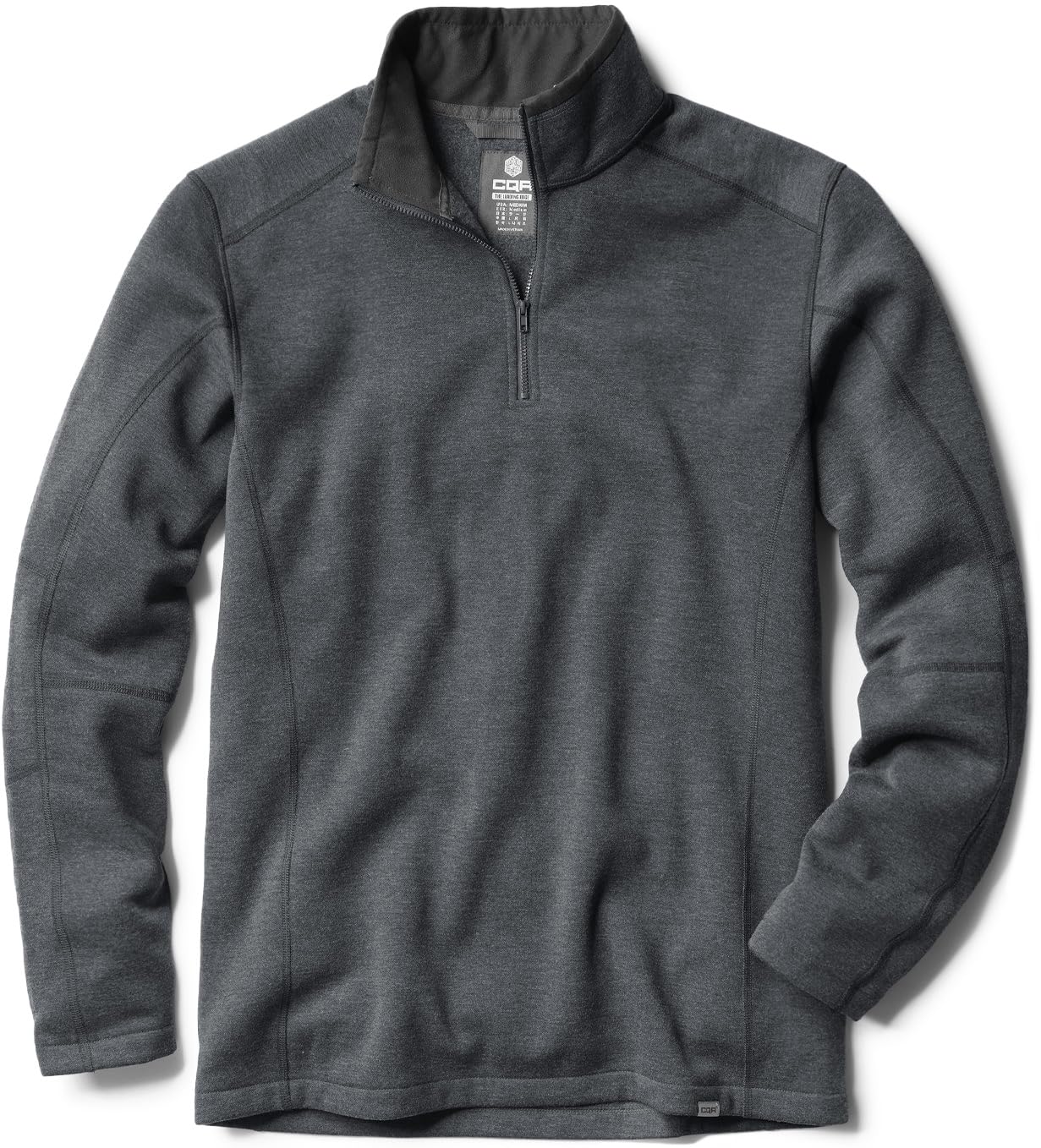 CQR Men's Thermal Fleece Quarter Zip Sweater, Outdoor Lightweight Long Sleeve Pullover, Casual Mock Neck Polo Sweaters