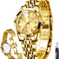 OLEVS Women's Watch Gold/Silver Analog Quartz Small Stainless Steel Business Formal Waterproof Luminous Date Ladies Watch