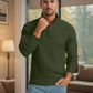 Askdeer Men's Quarter Zip Sweater Waffle Knit Sweater Mock Neck Polo Sweater Casual Pullover Sweater with Ribbing Edge