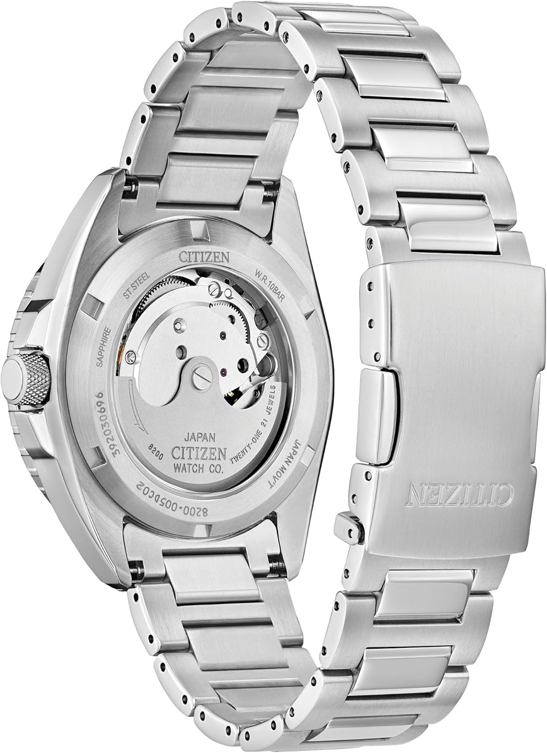 Citizen Men's Automatic Stainless Steel Watch, Silver-Tone Bracelet, Black Dial, 3 Hand Day/Date. (Model: NH7531-50E)