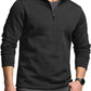 CQR Men's Thermal Fleece Quarter Zip Sweater, Outdoor Lightweight Long Sleeve Pullover, Casual Mock Neck Polo Sweaters