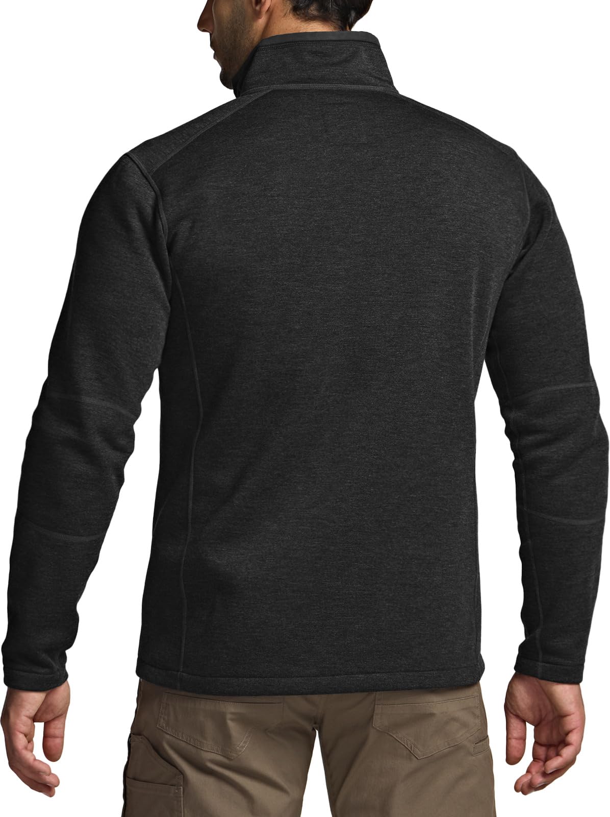 CQR Men's Thermal Fleece Quarter Zip Sweater, Outdoor Lightweight Long Sleeve Pullover, Casual Mock Neck Polo Sweaters