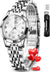 OLEVS Womens Watch Fashion Dress Diamond Female Watches for Ladies Analog Quartz Stainless Steel Waterproof Luminous Day Date Two Tone Wristwatch